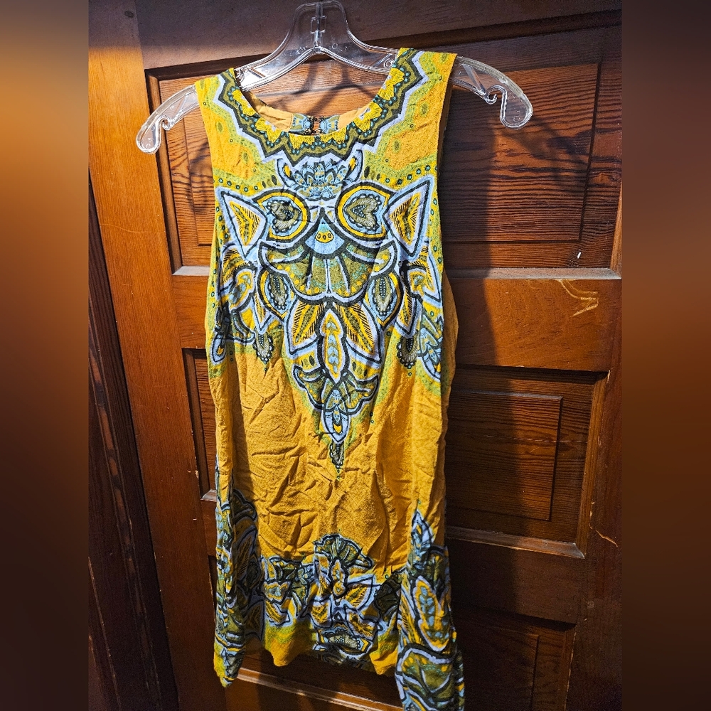 Urban Outfitters Yellow Boho Sleeveless Ećote Dress
